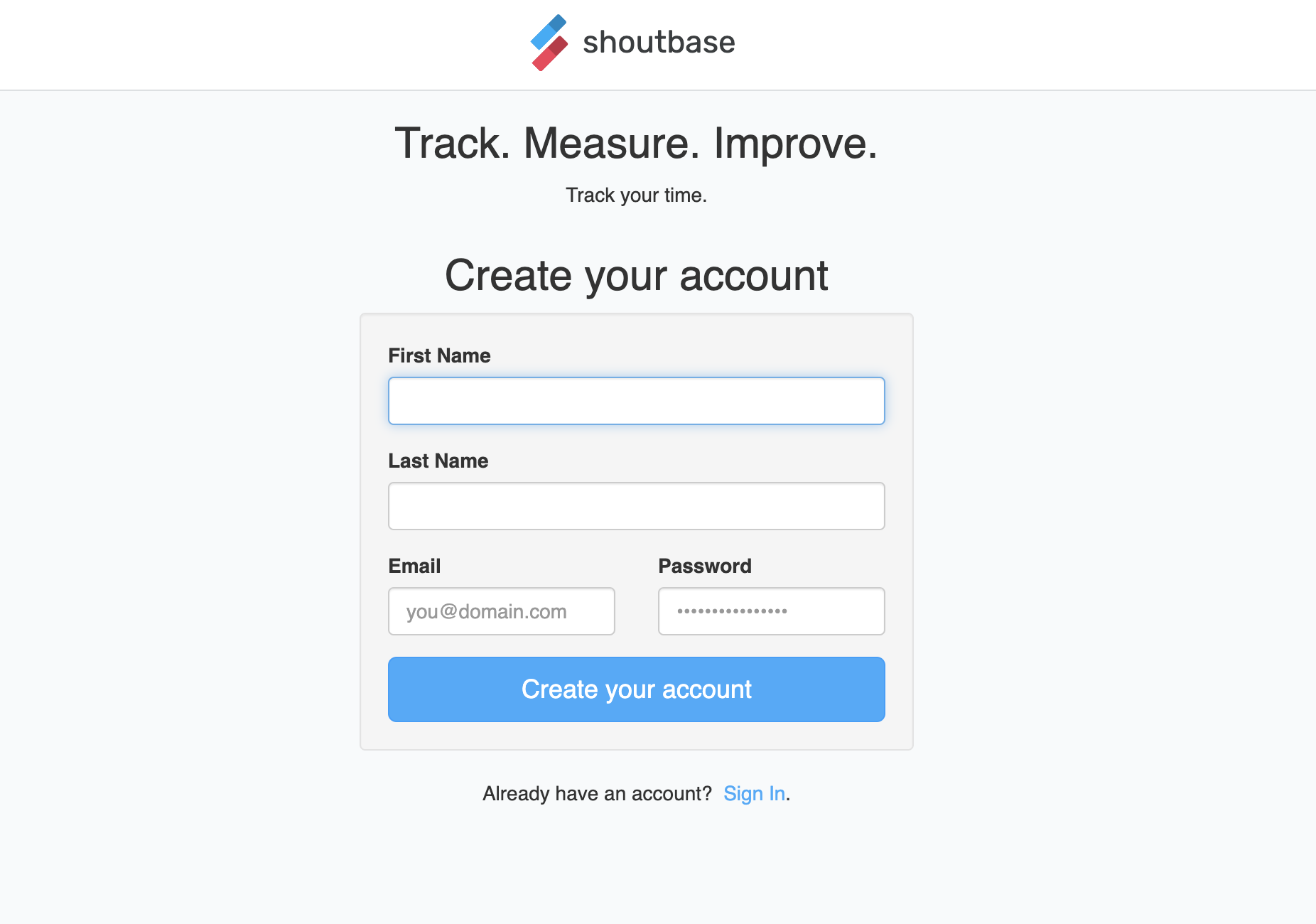 Shoutbase Signup