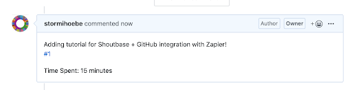 screenshot of comment in GitHub
