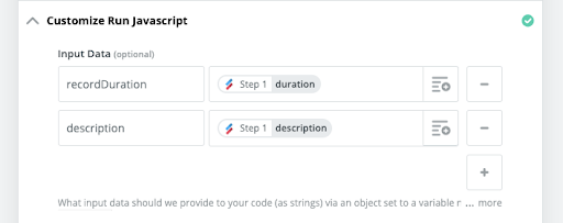 screenshot Zapier  Input Data